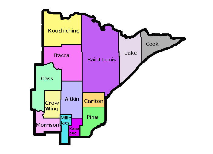 Mn sights map of northeast corner